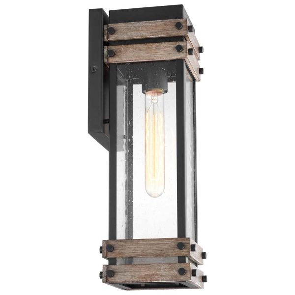 Homestead Medium Wall Lantern Matte Black with Clear Seeded Glass For Discount