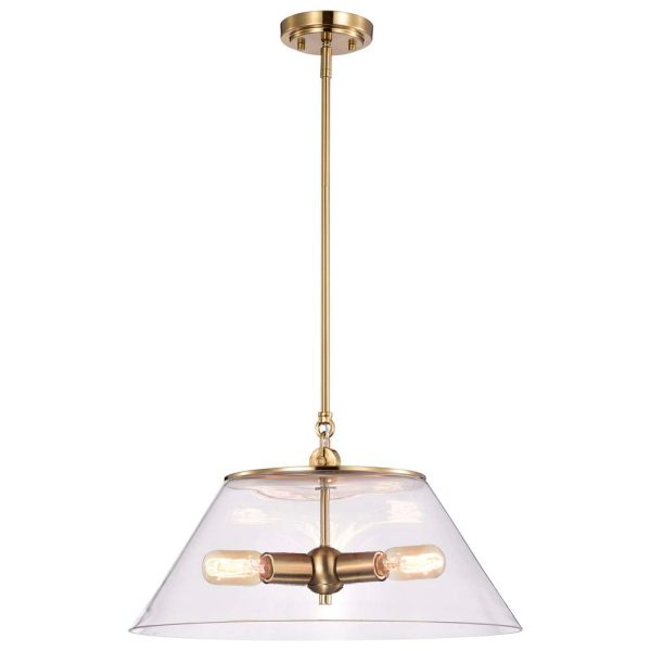 Dover 3-Light Large Pendant Vintage Brass with Clear Glass Online