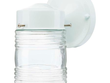 6-in Porch Wall White Mason Jar with Clear Glass Supply