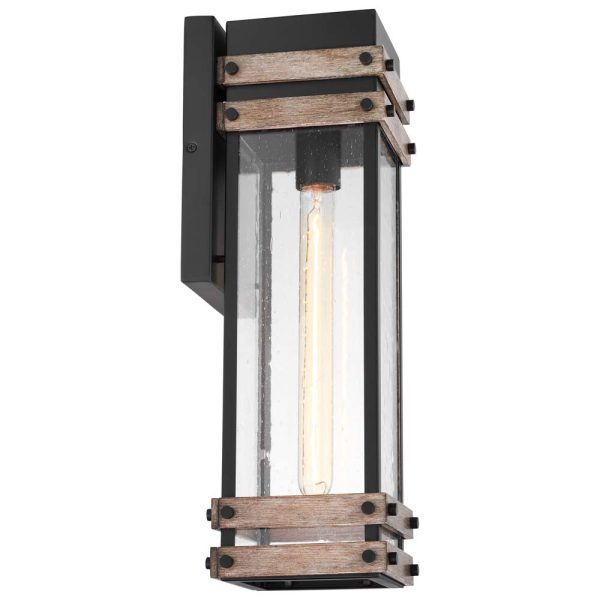 Homestead Large Wall Lantern Matte Black with Clear Seeded Glass Discount