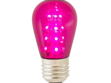 5Pk - Vickerman 1.3w 130v E26 S14 Pink LED Transparent Christmas Light Bulb For Cheap