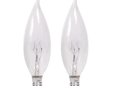 2Pk - Philips 7w 120v C7 CA5 Clear E12 Candelabra Mini Bent Tip Candle Light Bulb Online