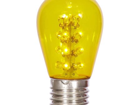 5Pk - Vickerman 1.3w 130v E26 S14 LED Yellow Transp Plastic Christmas Light Bulb Discount