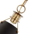 Outpost 1-Light Small Pendant Matte Black with Burnished Brass Hot on Sale