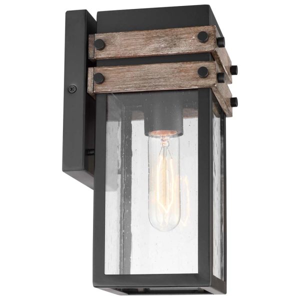 Homestead Small Wall Lantern Matte Black with Clear Seeded Glass Hot on Sale