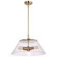 Dover 3-Light Large Pendant Vintage Brass with Clear Glass Online