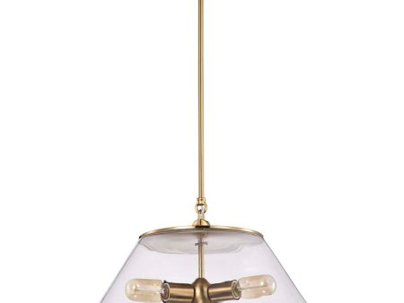 Dover 3-Light Large Pendant Vintage Brass with Clear Glass Online