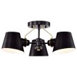 Baxter 3-Light Semi-Flush Black with Burnished Brass Fashion