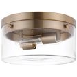 Intersection 60w Medium Flush Mount Fixture Burnished Brass w  Clear Glass Hot on Sale