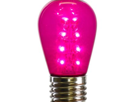 5Pk - Vickerman 1.3w 130v S14 LED Pink Transparent Plastic Christmas Light Bulb Online