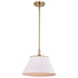 Dover 1-Light Medium Pendant White with Vintage Brass on Sale