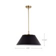 Dover 3-Light Large Pendant Black with Vintage Brass For Discount