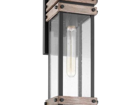 Homestead Medium Wall Lantern Matte Black with Clear Seeded Glass For Discount