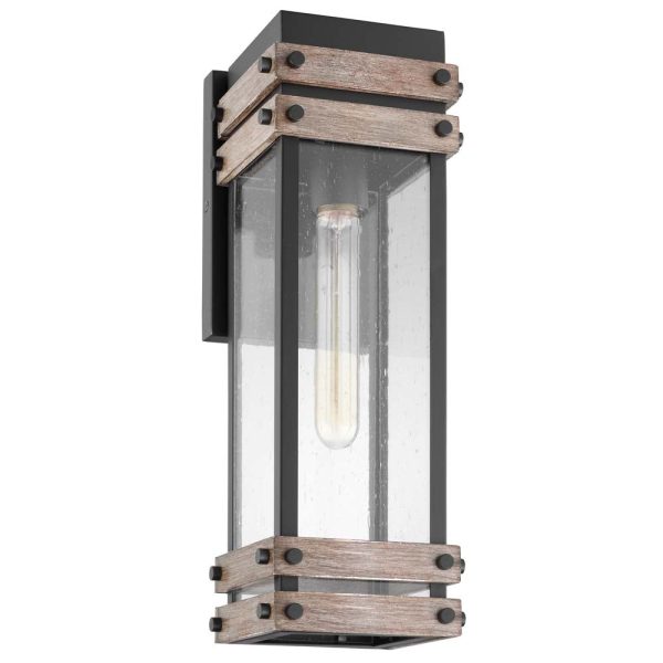 Homestead Medium Wall Lantern Matte Black with Clear Seeded Glass For Discount