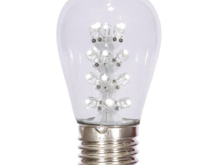 5Pk - Vickerman 1.3w 130v S14 Pure White LED Transparent Christmas Light Bulb Fashion