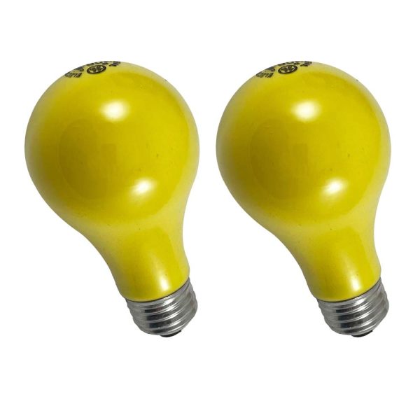 2PK - GE 100w A19 Yellow Bug Light Bulbs Hot on Sale