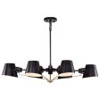 Baxter 6-Light Oval Chandelier Black with Burnished Brass For Sale