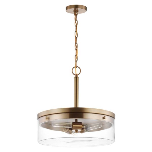 Intersection 3-Light Pendant Burnished Brass with Clear Glass For Discount