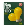 2PK - GE 100w A19 Yellow Bug Light Bulbs Hot on Sale