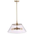 Dover 3-Light Large Pendant Vintage Brass with Clear Glass Online