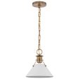 Outpost 1-Light Large Pendant Matte White with Burnished Brass on Sale