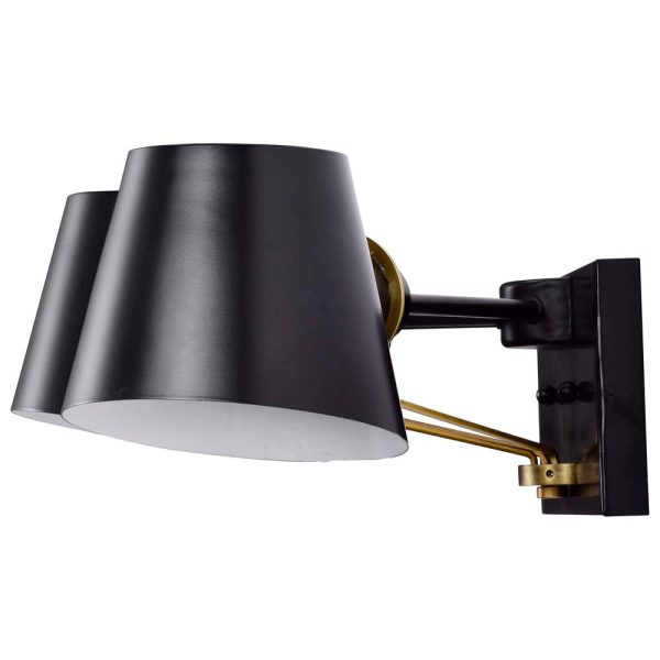 Baxter 3 Light Vanity Black with Burnished Brass Cheap