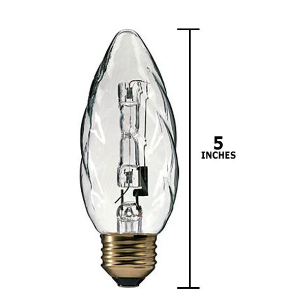 Philips 40w 120v F15 Flame E26 Clear Halogen Decorative Crystal White Light Bulb Supply