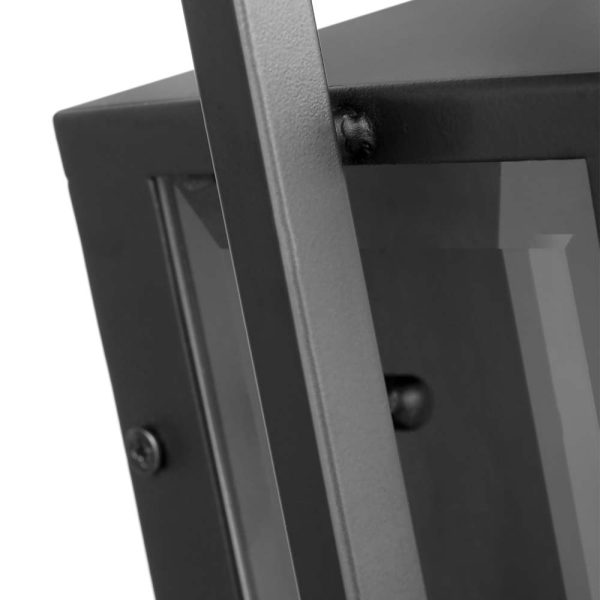 Exhibit Medium Wall Lantern Matte Black w  Clear Beveled Glass Online