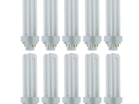 10Pk - SUNLITE 18w 6500K Daylight G24q-2 PLD 4-Pin Double U-Shaped Tube Lamp Online now