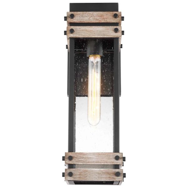 Homestead Medium Wall Lantern Matte Black with Clear Seeded Glass For Discount