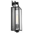 Exhibit Large Wall Lantern Matte Black w  Clear Beveled Glass Hot on Sale