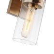 Intersection 1-Light Vanity Burnished Brass with Clear Glass For Sale