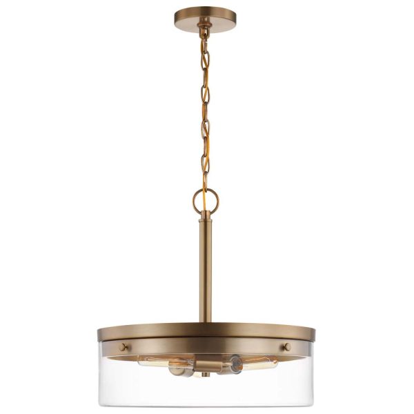 Intersection 3-Light Pendant Burnished Brass with Clear Glass For Discount