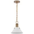 Outpost 1-Light Small Pendant Matte White with Burnished Brass Supply