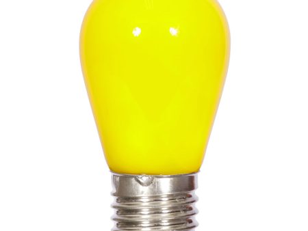 5Pk - Vickerman 1.3w 130v S14 LED Yellow Ceramic E26 Base Christmas Light Bulb Discount