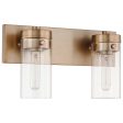 Intersection 2-Light Vanity Burnished Brass with Clear Glass Online now