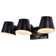 Baxter 3 Light Vanity Black with Burnished Brass Cheap