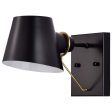 Baxter 1 Light Vanity Black with Burnished Brass For Discount