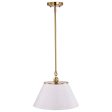 Dover 1-Light Medium Pendant White with Vintage Brass on Sale