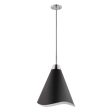 Tango 1-Light Small Pendant Matte Black with Polished Nickel Online Hot Sale