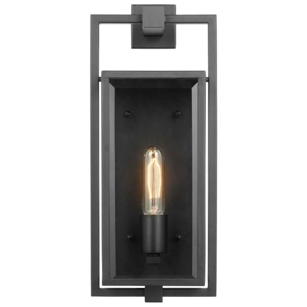 Exhibit Medium Wall Lantern Matte Black w  Clear Beveled Glass Online