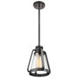 Everett 7-in Mini Pendant Matte Black Finish with Clear Glass For Sale