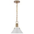 Outpost 1-Light Large Pendant Matte White with Burnished Brass on Sale