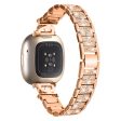 Fitbit Sense 2   Versa 4 rhinestone stainless steel strap - Rose Gold For Discount