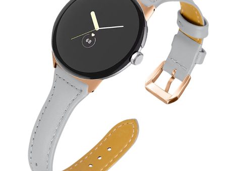 Google Pixel Watch Genuine leather watch strap - Grey Online Sale