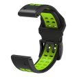 KALEBOL KLB-SSSPKGJ-001 For Garmin QuickFit 26mm Watch Band Breathable Double Row Holes Silicone Strap - Black+Lime Hot on Sale