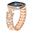 Fitbit Sense 2   Versa 4 rhinestone stainless steel strap - Rose Gold For Discount