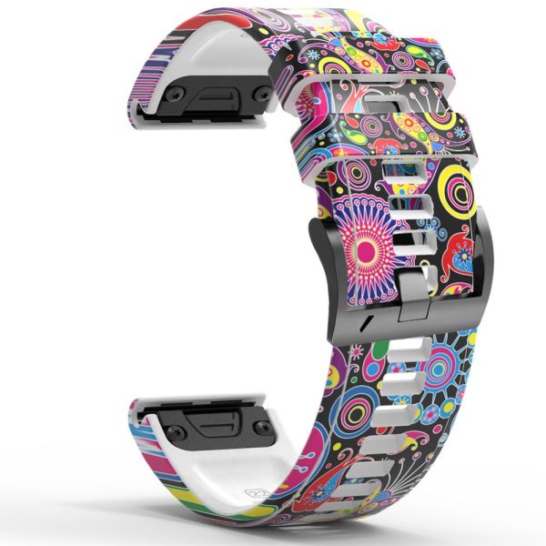 Silicone pattern style strap for Garmin   Amazfit and Coros watch - Multicolor Swirls Online