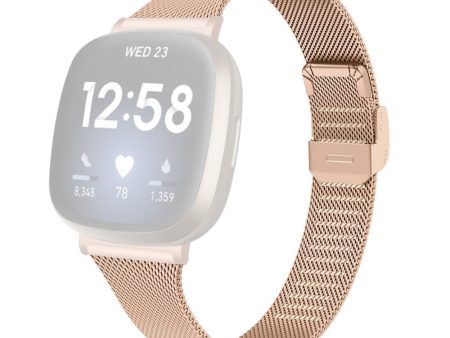 Fitbit Sense 2   Versa 4 milanese stainless steel strap - Rose Gold For Sale