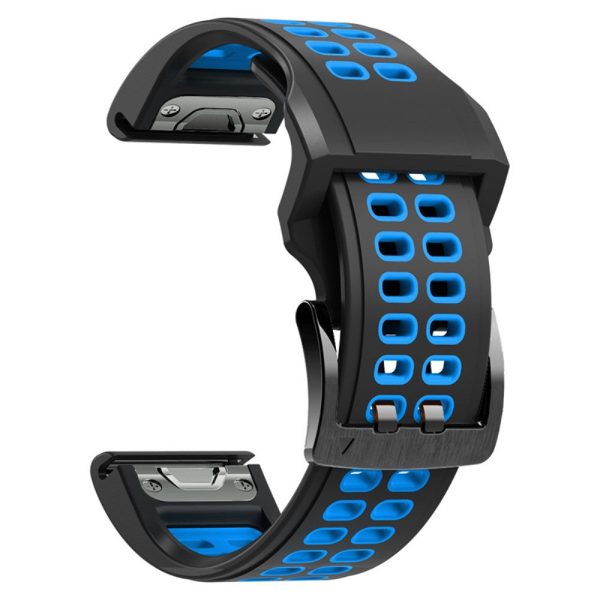 Garmin Fenix 7   6   5 silicone watch strap - Black   Blue Online now